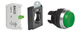 PROJECTED PUSHBUTTON GREEN 22mm BACO